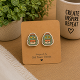 School Days Stud Earring SVG Bundle — 10 Mirrored Pairs, Score-Ready Laser Files | Teacher Earrings, Apple, Pencil, Atom, Globe, Art Palette Studs
