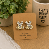 School Days Stud Earring SVG Bundle — 10 Mirrored Pairs, Score-Ready Laser Files | Teacher Earrings, Apple, Pencil, Atom, Globe, Art Palette Studs