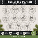 NICU L&D Nurse Ornament SVG Bundle | 11 Laser Cut Files | Labor Delivery Pediatric NP CRNA | Glowforge Ready | Commercial Use | Instant Download