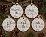 Off-Road Ornament SVG Bundle | 5 Laser Cut Files | SxS UTV ATV Mud Buggy Life | Glowforge Ready | Commercial Use | Instant Download