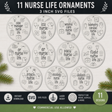 Nurse Life Ornament SVG MEGA Bundle | ALL 33 Designs | RN ER NICU L&D ICU Nurse Laser Cut Files | Glowforge Ready | Commercial Use | Instant Download