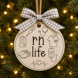 Nurse Life Ornament SVG Bundle | 11 Laser Cut Files | RN LPN CNA Ornaments | Glowforge Ready | Nurse Gift | Commercial Use | Instant Download
