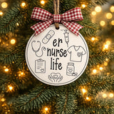 Specialty Nurse Ornament SVG Bundle | 11 Laser Cut Files | ER ICU OR Psych Oncology Nurse | Glowforge Ready | Commercial Use | Instant Download