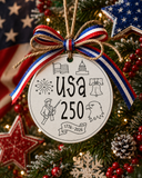 USA 250 Ornament SVG | America's 250th Birthday 1776-2026 | Semiquincentennial Laser Cut File | Glowforge Ready | Commercial Use | Instant Download