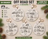Off-Road Ornament SVG Bundle | 5 Laser Cut Files | SxS UTV ATV Mud Buggy Life | Glowforge Ready | Commercial Use | Instant Download