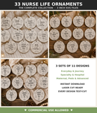 Nurse Life Ornament SVG MEGA Bundle | ALL 33 Designs | RN ER NICU L&D ICU Nurse Laser Cut Files | Glowforge Ready | Commercial Use | Instant Download