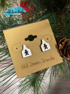Cow tag Christmas earring studs, SVG, engraved earring patterns, glowforge, laser ready