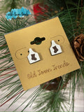 Cow tag Christmas earring studs, SVG, engraved earring patterns, glowforge, laser ready