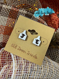 Cow Tag Fall Farmhouse earring studs, SVG, engraved earring patterns, glowforge, laser ready