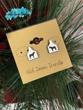 Cow tag farmhouse earring studs, SVG, engraved earring patterns, glowforge, laser ready