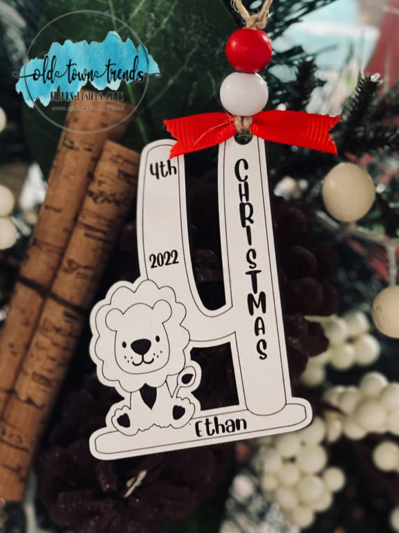 4th Christmas Ornament, personalized 2022, Scored,  Cut File, Laser Cut File, SVG, glowforge file