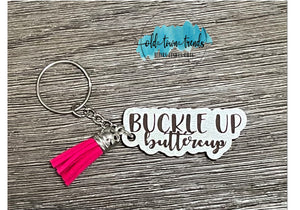 Buckleup Buttercup Keychain, package fillers, gifts, great add on sellers