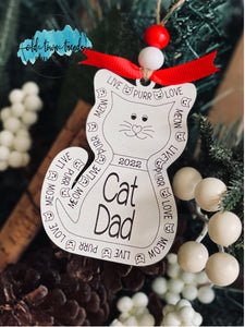 Cat Dad 2022 ornament SVG, Scored,  Cut File, Laser Cut File, SVG, glowforge file