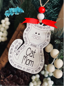 Cat Mom 2022 ornament SVG, Scored,  Cut File, Laser Cut File, SVG, glowforge file