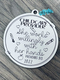 School Education Bundle Ornament Set 10 ornaments, proverbs 31, she works willingly with her hands,  Scored,  Cut File, Laser Cut File, SVG, glowforge file