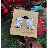 Christmas shapes set 2 stud earring pattern, laser file, laser cut ready, glowforge file, svg