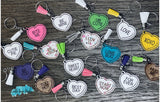 Conversation Hearts Keychain Set, 16 file set, Keychains SVG, scrap fillers, money makers, laser ready