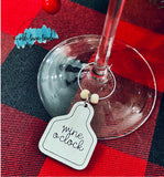 Cow Tag Wine Charms, SVG, scored patterns, glowforge, laser ready