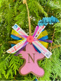 Gingerbread Farmhouse Ornaments 26 Letters, Shiplap Ornament cut file, SVG