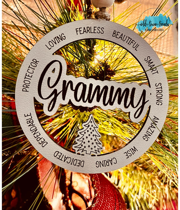 Grammy ornament , grandma ornament, Cut File, Laser Cut File, SVG, glowforge file