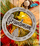 Grandma Ornament Set, Cut File, Laser Cut File, SVG, glowforge ready