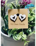 Valentine farmhouse heart earring studs, SVG, engraved earring patterns, glowforge, laser ready