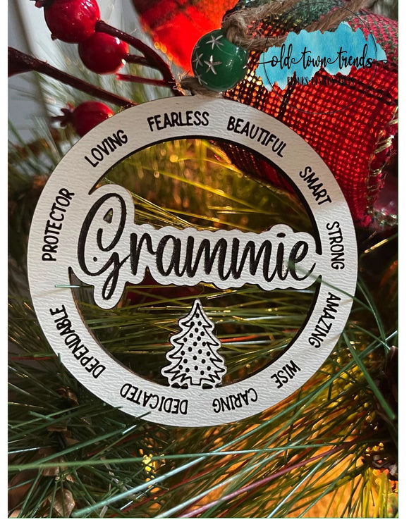 grammie ornament svg , grandma ornament, Cut File, Laser Cut File, SVG, glowforge file