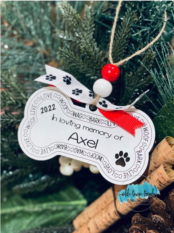 Dog Memorial Ornament, Personalize Dog in Memory of, 2022 ornament SVG, Scored,  Cut File, Laser Cut File, SVG, glowforge file