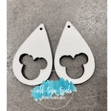 Earring Sublimation Blanks,  1.6 inch Tear Drop Minnie Mouse Ears Cut Out Sublimation Blanks, MDF Unisub Sublimation Blanks