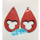Earring Sublimation Blanks,  1.6 inch Tear Drop Minnie Mouse Ears Cut Out Sublimation Blanks, MDF Unisub Sublimation Blanks