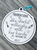 School Education Bundle Ornament Set 10 ornaments, proverbs 31, she works willingly with her hands,  Scored,  Cut File, Laser Cut File, SVG, glowforge file