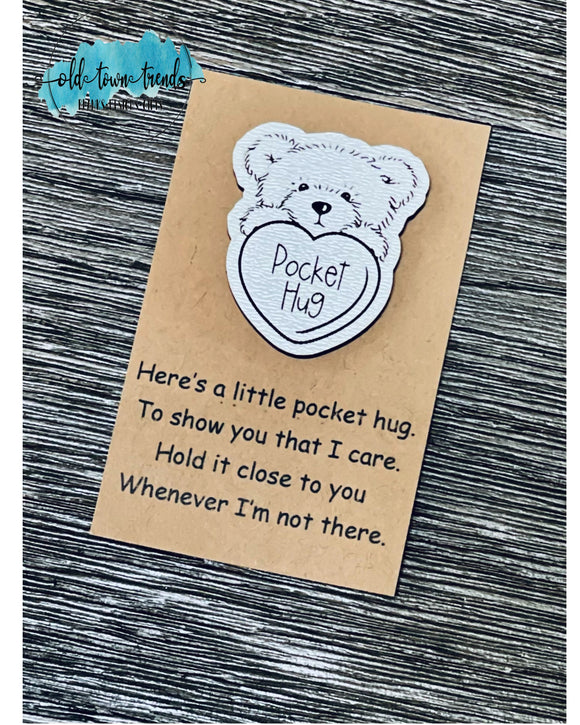 Teddy Bear Pocket Hug,  Care Poem, SVG, PDF poem, engraved patterns, glowforge, laser ready