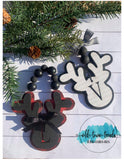 Reindeer Farmhouse Ornaments 26 Letters, Shiplap Ornament cut file, SVG