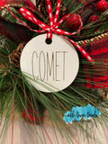 Santa's Reindeer Names Simple Sayings Round Ornaments, SVG, Glowforge Cut, Laser File