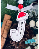 Santa Hat Doodle Letters Christmas Ornament Set, Scored,  Cut File, Laser Cut File, SVG, glowforge file