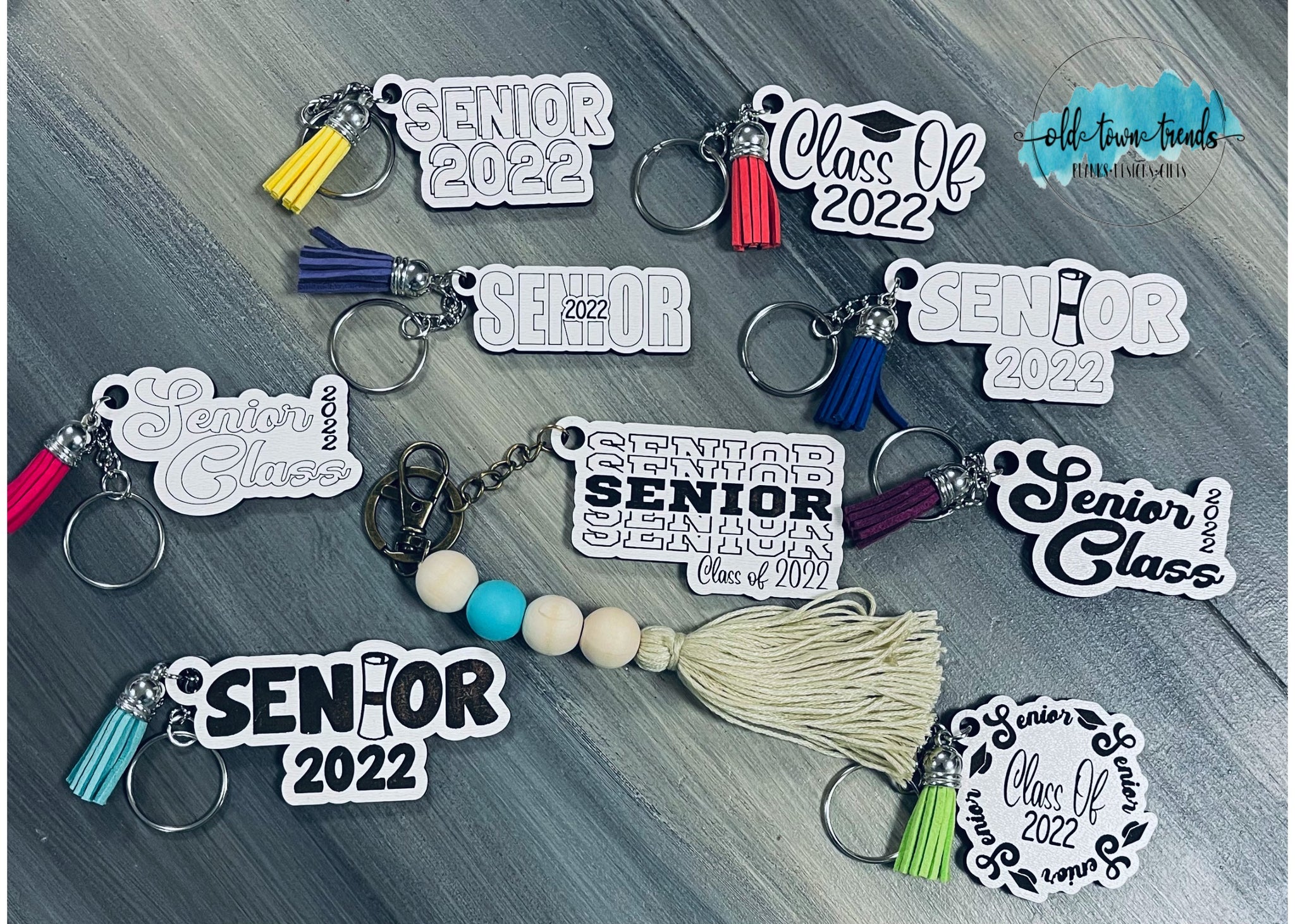 OldTownTrends Senior Class of 2022 Keychain Set, Glowforge Ready, Laser Cut File, SVG