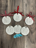 Simple Sayings stocking tags, Round Ornaments Set 1, SVG, Glowforge Cut, Laser File