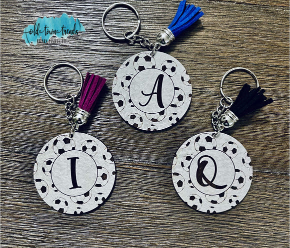 Soccer Circle Pattern Engraved Initial Keychain Set, Keychains SVG, scrap fillers, money makers, laser ready