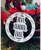 Teacher Ornament Set, Teacher Love Inspire, Best Teacher Ever, Personalized Teacher Ornament SetSVG, , glowforge, laser ready