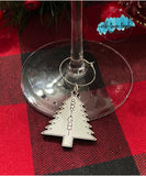 Christmas Tree Wine Charms Christmas Tree Shaped Wine Charms, SVG, scored patterns, glowforge, laser ready