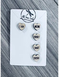 Affirmation earring studs Set Hearts, SVG, scored earring patterns, glowforge, laser ready