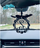 Scalloped Initial Car Charm, Scalloped Initial Bogg Bag Charm, Scalloped Initial OrnamentCut File, Laser Cut File, SVG, glowforge file