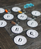 Pumpkin Coffee Circle Pattern Scored and Engraved Initial Keychain Set, Keychains SVG, scrap fillers, money makers, laser ready