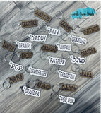 Dad Names Tools Keychain Set file, Father's Day Keychain Set,  glowforge ready, laser cut file, SVG