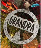 Grandpa Ornament Set, Cut File, Laser Cut File, SVG, glowforge ready