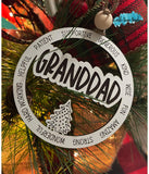Grandpa Ornament Set, Cut File, Laser Cut File, SVG, glowforge ready