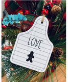 Cowtag Farmhouse Christmas  silhouettes Ornament, SVG Cut file, Laser Ready
