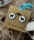 Shiplap Show Farm Animals Circle earring studs set, SVG, engraved earring patterns, glowforge, laser ready
