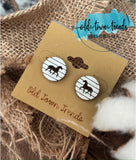 Shiplap Show Farm Animals Circle earring studs set, SVG, engraved earring patterns, glowforge, laser ready