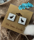 Shiplap Show Farm Animals Square earring studs set, SVG, engraved earring patterns, glowforge, laser ready